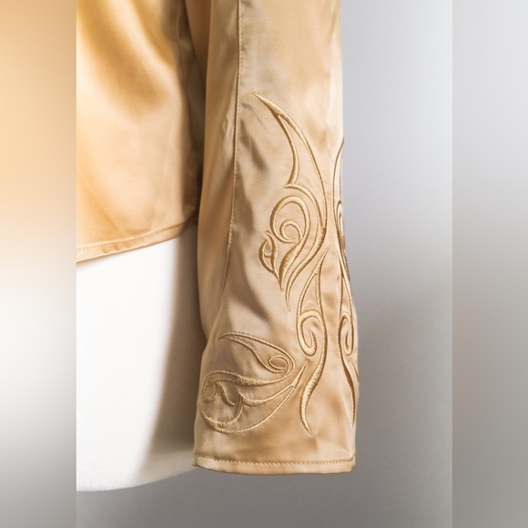 Vintage 1990s Harley Davidson Satin Blouse • M - Picture 9 of 10